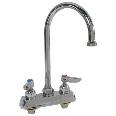 T&S Brass B548804 Workboard Faucet, Deck Mount, 4 Centers, 133X Swivel Gooseneck, Lever Handles