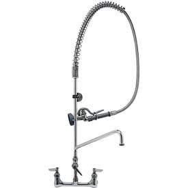 T&S Brass B548781 Easy Install Pre-Rinse Spring Action Wall Mount Base with 8-Inch Centers and Add-On Faucet with 14-Inch Nozzle