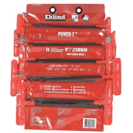 EKLIND TOOL B330144 Eklind 11 Piece 9" Series Power-T T-Handle Hex Key Set with Pouch, Sizes: 5/64" - 3/8"
