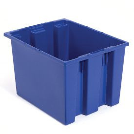 Akro-Mils 498422BL 35190 Nest and Stack Plastic Storage and Distribution Tote, 19.5-Inch L by 15.5-Inch W by 10-Inch H, Blue, Case of 6
