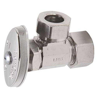 T&S Brass BO3341XC BRASSCRAFT 03341X C Angle Stop 1/2" Nom Comp X 7/16" And 1/2" Slip Joint, Lead Free - 221024LF