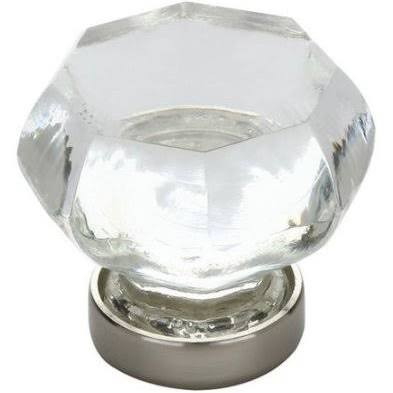 Emtek 86011US10B 86011 Old Town 1-1/4" Clear Crystal Mushroom Cabinet Knob with Solid Brass, Oil Rubbed Bronze