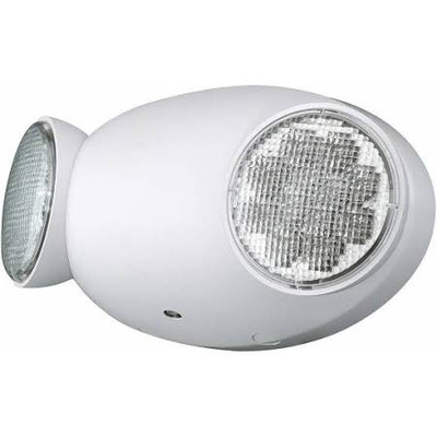 HUBBELL LIGHTING 2493080 COMPASS® LED EMERGENCY LIGHT, THERMOPLASTIC, DUAL-HEAD, 3 VOLT DC, 1 WATT, WHITE