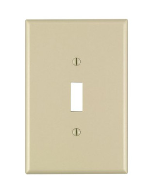 Leviton 94-8144  1-Gang Toggle Device Switch Wallplate, Oversized, Thermoset, Device Mount, Ivory by