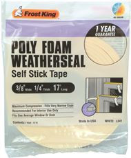 THERMWELL 801947 Frost King H Polyurethane Foam Tape 1/4-Inch, White