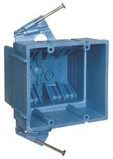 Carlon 622222  Switch/Outlet Box, New Work, 2 Gang, 3-7/8-Inch Length by 4-1/8-Inch Width by 3-1/2-Inch Depth, Blue