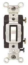 Leviton 606966  15 Amp, 120/277 Volt, Toggle Single-Pole Ac Quiet Switch, Commercial Grade, Grounding, White