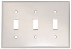 Leviton 609012  3-Gang Toggle Device Switch Wallplate, Standard Size, Thermoset, Device Mount, White