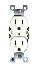 Leviton 606682  15 Amp, 125 Volt, Duplex Receptacle, Residential Grade, Grounding, All Screws Backed Out, Contractor Pack, White by