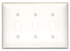 Leviton 609059  Wallplate 3-Gang Toggle Midway Size Plastic - Ivory (Pkg of 10)