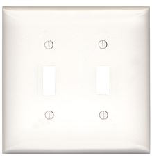 Leviton 609057  Wallplate 2-Gang Toggle Midway Size Plastic - Ivory (Pkg of 25)