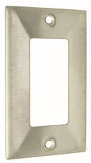 Hubbell 606417 Bryant Electric 1-Gang 1 Decorator/GFCI Opening 302/304 Metallic Wall Plate, Stainless Steel, With Removable White Protective Film