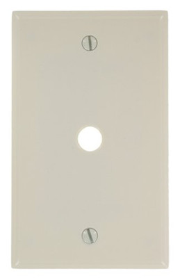 Leviton 2472819  1-Gang .406 Inch Hole Device Telephone/Cable Wallplate, Standard Size, Thermoset, Box Mount, Light Almond