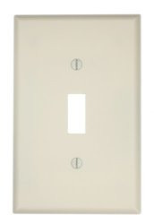 Leviton 2472800  1-Gang Toggle Device Switch Wallplate, Midway Size, Thermoset, Device Mount, Light Almond