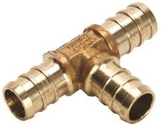 Zurn 101922 GIDDS- Pex Brass Tee, 1/2" Barb, Lead Free