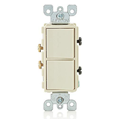Leviton 2472772 ® DECORA® 1-POLE / 1-POLE COMMERCIAL GRADE AC COMBINATION ROCKER SWITCH, LIGHT ALMOND, 120 / 277 VOLTS, 15 AMPS