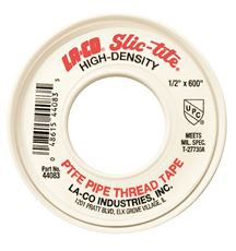 LA-CO 462011  Slic-Tite PTFE Pipe Thread Tape, Premium Grade [600" Length, 1/2" Wide], White