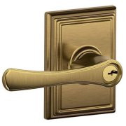 SCHLAGE F51AVLA609ADD F51A Avila With Addison Rose Keyed Entry Lock C Keyway with 16211 Latch 10063 Strike Antique Brass Finish
