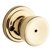 KWIKSET 730A-3GC Corporation Abbey Bed/Bath Knob, Polished Brass