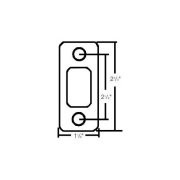 KWIKSET 85279-3  1-1/8" x 2-3/4" Radius Corner Deadbolt Strike Bright Brass Finish