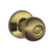 SCHLAGE J40CNA609 Dexter by  Corona Bed and Bath Knob, Antique Brass