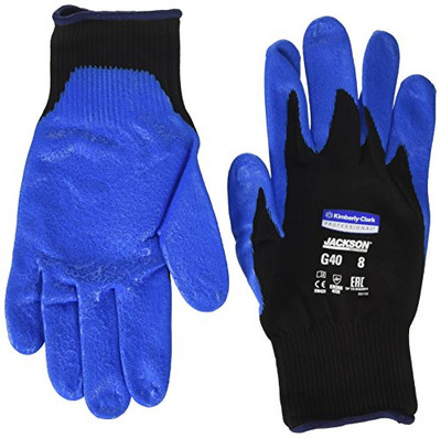 Kimberly Clark KCC40226 KLEENGUARD G40 Foam Coated Nitrile/Nylon Gloves, Medium/Size 8, Purple, 12Pr/Pk (Case of 2)