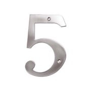 Deltana RN6-5U15  Solid Brass 6-Inch House Number 5 Board