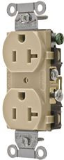 Hubbell 158828Hubbell Duplex Receptacle, Common Ground, 20 amp, 125V, 5-20R, Ivory (Pack of 10)