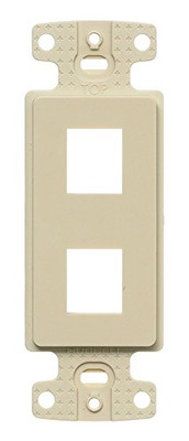 HUBBELL NS612I Hubbell Systems NetSelect Products Decorator Frame Plate, Keystone, 2-Port, Electric Ivory