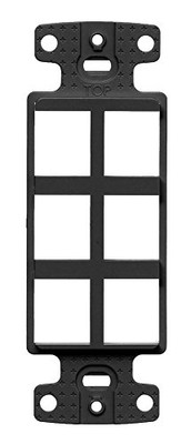 HUBBELL NS616BK Hubbell Systems Premise Wiring Products Decorator Frame Plate, 6-Port, Black