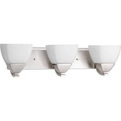 Progress Lighting 94270209 P2702-09 Contemporary/Soft 3-100W Med Bath Bracket, Brushed Nickel