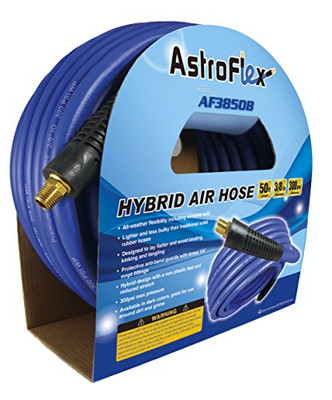 Astro Pneumatic ASTAF3850B Astro Astroflex Hybrid Air Hose, 3/8" x 50', Blue.