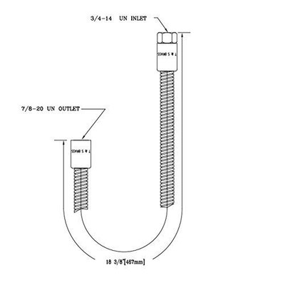 T&S Brass TB0024H2A Flexible Stainless Steel Hose with Less Handle