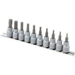 Titan TIT16169 10 Pieces 0.38 in. Drive Sae Hex Bit Set - Pack Of 6