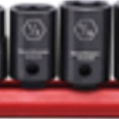 GearWrench KDT84910N 8 Pc. 3/8" Drive 6 Point Standard Impact SAE Socket Set, Black