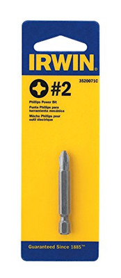 Vise Grip HAN3520671C Power Bit, #2 Phillips, 1/4" Hex Shank with Groove, 6" Long, Carded, 1 per Card