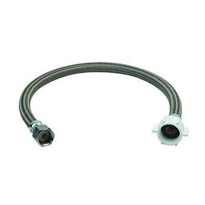T&S Brass BBF320DLF BrassCraft 1/2" Flare x 7/8" Ballcock Nut x 1.67' Braided Polymer Toilet Connector