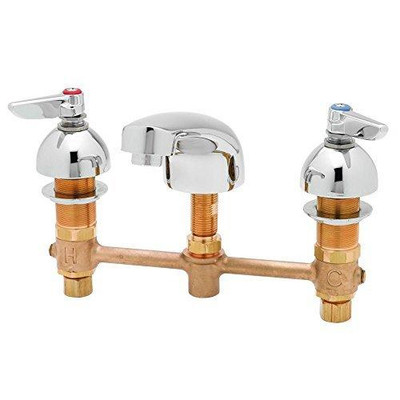 T&S Brass TB2990WS Lavatory Faucet, Concealed Body, 8" Centers, Cast Basin Spout, Levers and 1.5 GPM Aerator