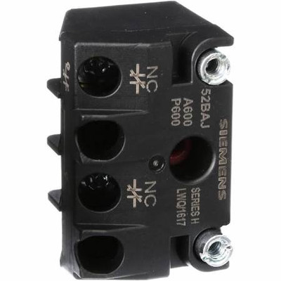 SIEMENS 52BAK Touch Safe Contact Block, Gold Flashing, 1 NO Contacts