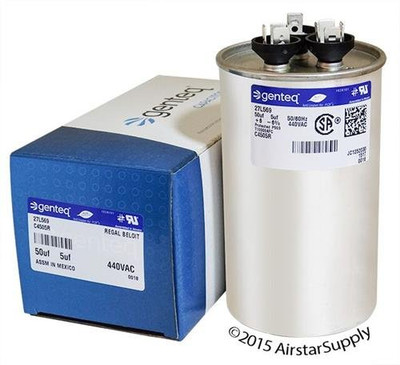 Carrier P291-5054RS 50/5MFD 440V DualRndCapacitor