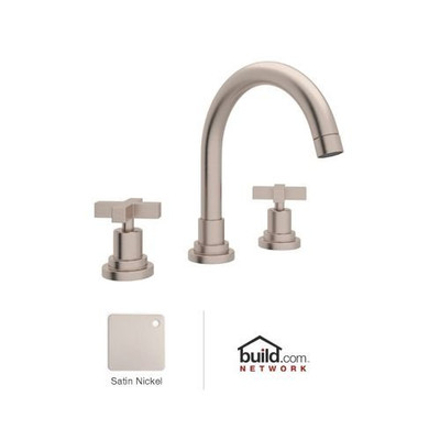 Rohl A2228XMSTN-2 Rohl Lombardia Bath Widespread Lavatory Faucet In Satin Nickel With 8 1/2" Spout