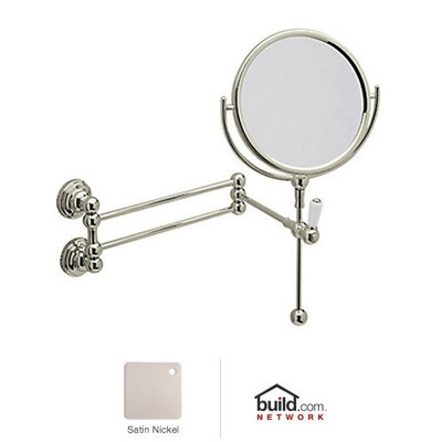 Rohl 105886 U.6918 Perrin and Rowe Wall Mounted Shaving Mirror, Satin Nickel