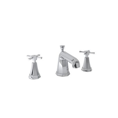 Rohl U.3142X-APC-2 Perrin & Rowe Deco 3H Lavatory Mixer Crosstop Polished Chrome