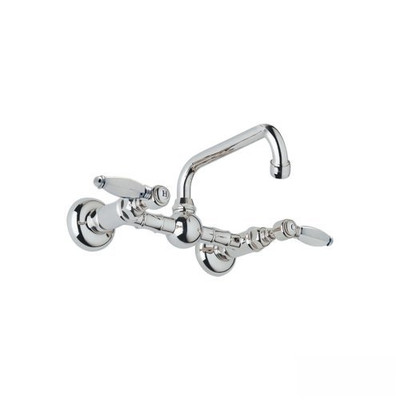 Rohl 115998 Country Double Handle Wall Mounted Bathroom Faucet with Lever Handle Finish: Polished Chrome