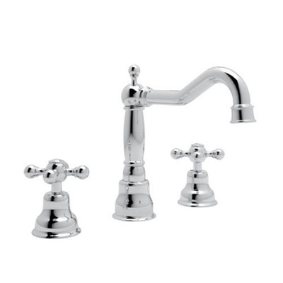Rohl 114451 Cisal Double Handle Widespread Bathroom Faucet with Pop-Up Drain and Cross Handle Finish: Polished Chrome