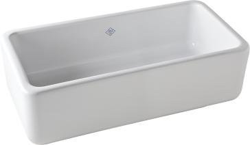 Rohl 115170 White Shaws Original (Lancaster) Single Bowl Apron Front Fireclay Kitchen Sink