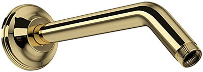 Rohl 105123 SPECIAL ORDER ONLY NON-CANCELABLE AND NON-RETURNABLE 8 7/16^ LENGTH 1/2^M X 1/2^M NPT WALL MOUNTED SHOWER ARM OUTLET IN UNLACQUERED BRASS WITH ADJUSTABLE SLIDING ESCUTCHEON