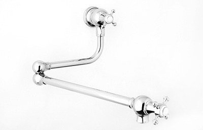 Rohl U.4798X-PN-2 Perrin & Rowe Edwardian Era Wall Mounted Swing Arm Pot Filler With Cross Handles