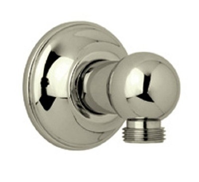 Rohl 103087 1/2-Inch Female Npt Round Connection with Brass Sliding Flange to Hose and Handshower Wall Outlet, Satin Nickel