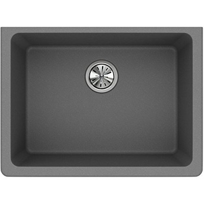 Elkay EELGU2522GS0  Quartz Classic 25" x 18.5" x 9.5" Single Bowl Undermount Kitchen Sink, Greystone